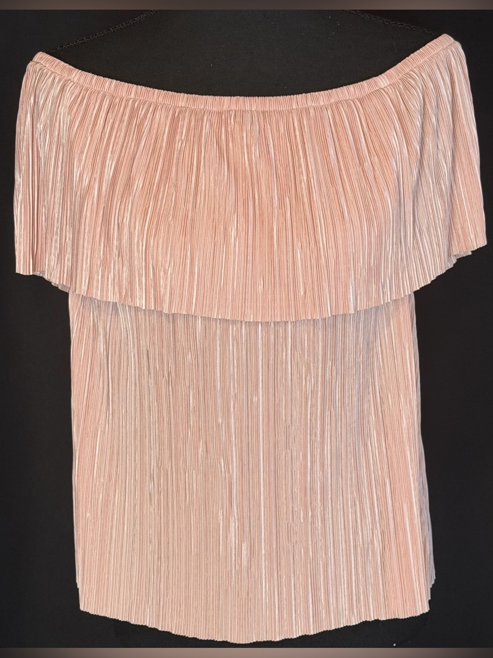 1.STATE Blush Pleated Off-the-Shoulder Top | Size Small | Feminine & Elegant
